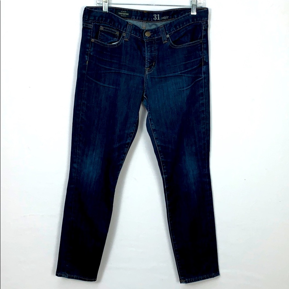 J Crew Toothpick Stretch Ankle Jeans Sz 31